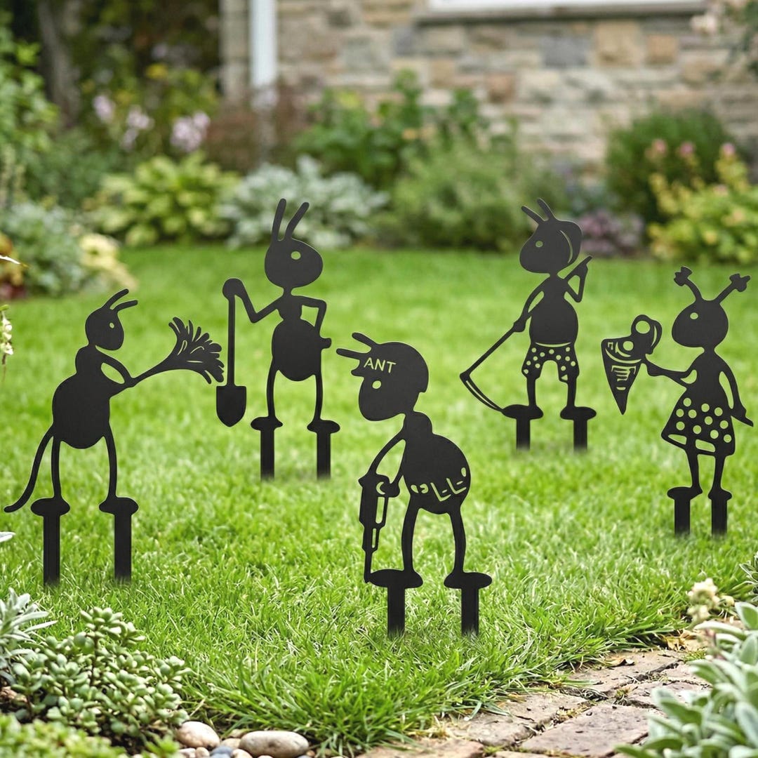 Industrious Ant Garden Metal Sign,charming Ant Worker Courtyard Art for ...