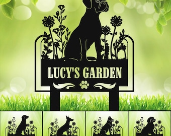 Custom Dog Memorial Stake,Personalized Dog Garden Sign, Pet Loss Metal Stake,Dog Grave Marker,Gift for Pet,Garden Decor,Dog Loss Gift
