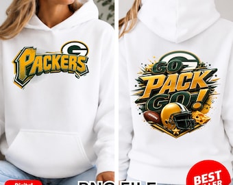 Packers Football Sublimation Clipart Transparent 2 PNG: Use for T-shirt, Stickers, Mug, Frame, Tumbler (Digital Download)