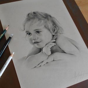 Portrait personnalisé d’après photo | Dessin réaliste, fait main