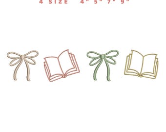 Coquette Books Embroidery Design,  Book Embroidery Design, Book Lover Embroidery, Book Lover Gift, Bookworm Tee