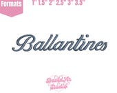 Ballantines Script Embroidery Font, PES Monogram Font, pes Font, BX Font for Embroidery, Small Font pes, Alphabet Machine Embroidery Design