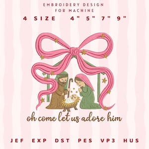 Christmas Nativity Embroidery, Baby Jesus Manger Scene Embroidery File, Christian Christmas Embroidery, Nativity Embroidery,Instant Download