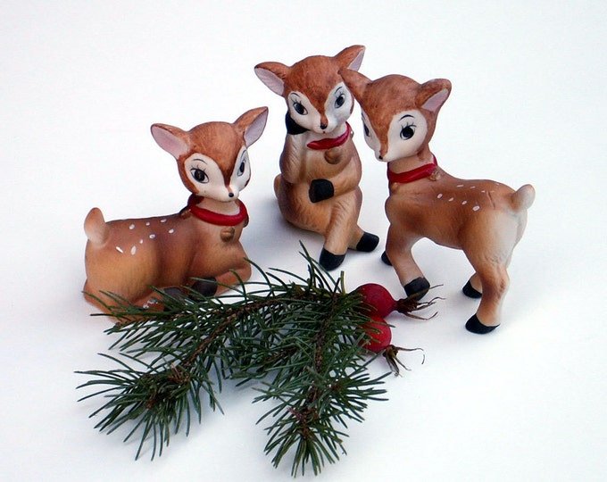 Vintage Deer Figurines Set of 3 Etsy