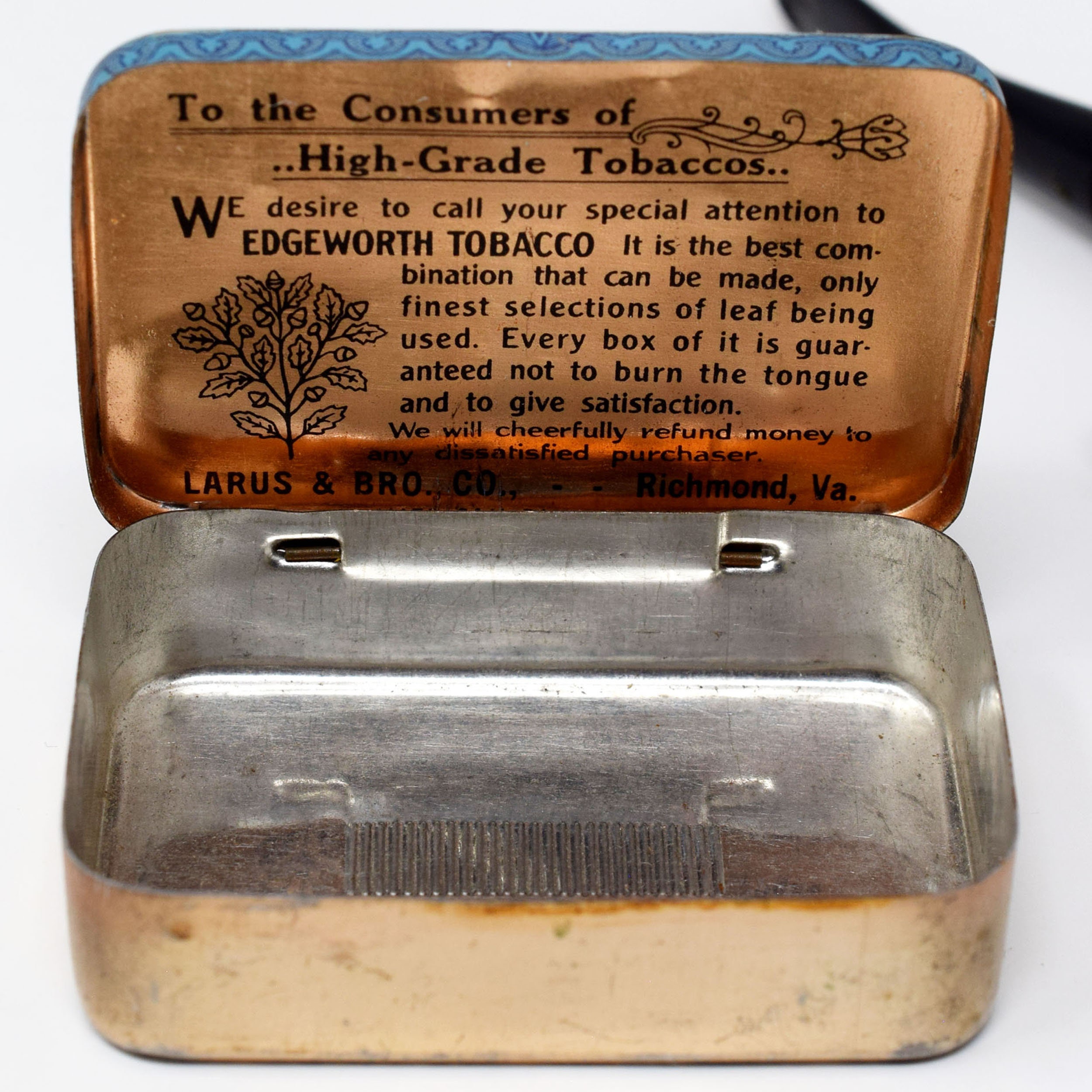 tobacco tin beloved Edgeworth Extra High Grade Plug Slice Tin