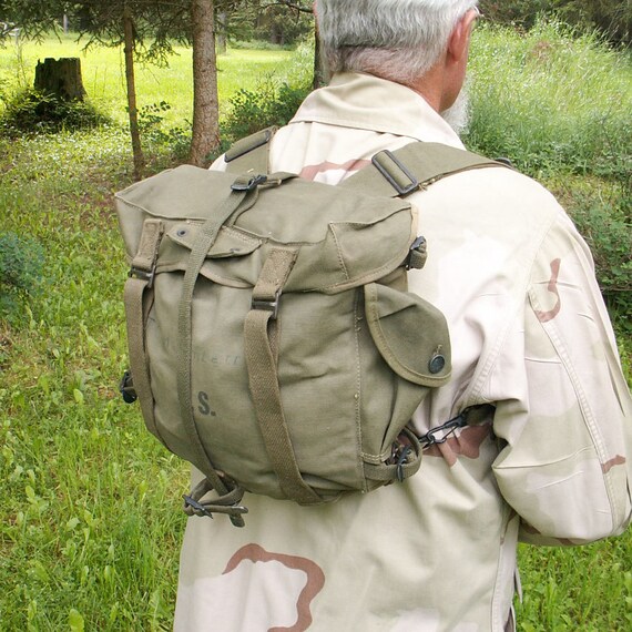 canvas army rucksack