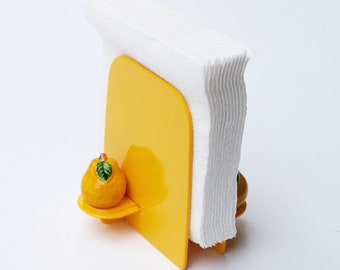 Yellow Napkin Holder Pear Salt and Pepper Set