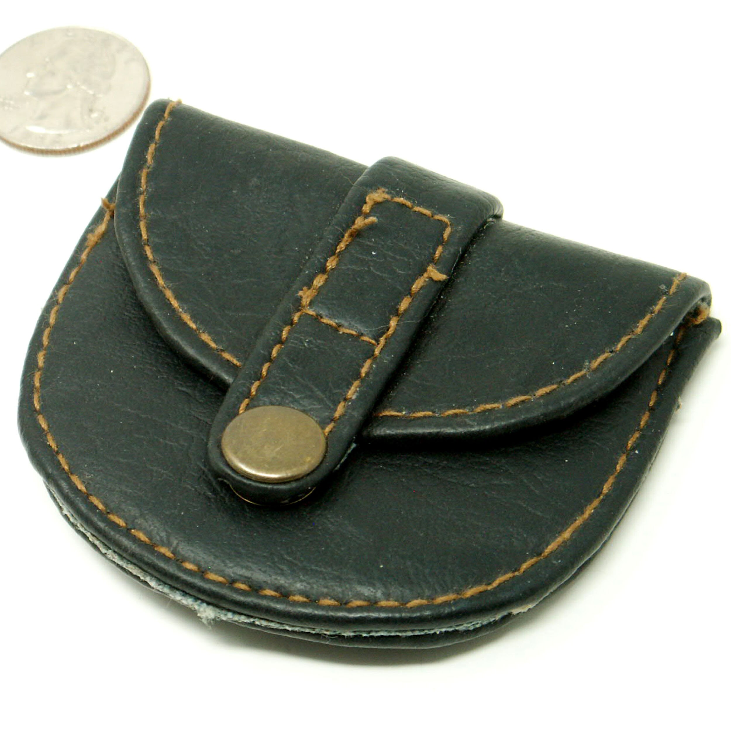 Leather Coin Purse, Vintage Style Twist Clasp Coin Pouch
