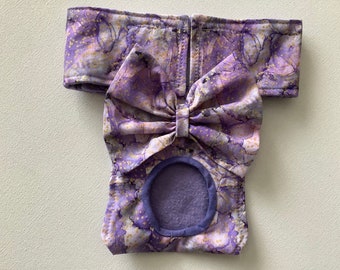 Female Dog Diaper - Britches - Dog Panty / Panties- Lavender Watercolor With Gold Metallic Dots  - Available in all Sizes