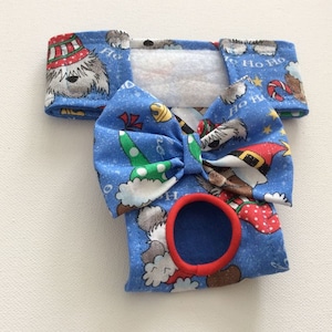 Female Dog Diaper - Dog Panties - Nappy - Britches -Dogs with Christmas Hats with Glitter - Available in all Sizes