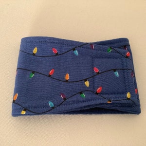 Belly Bands for Male Dogs - Belly Band - Male Dog Diapers - Male Dog Belly Band -Blue with Strings of Lights -Available in all Sizes