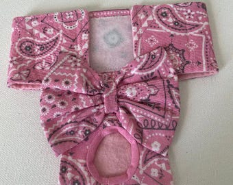 Female Dog Diaper - Britches - Dog Panty / Panties- Pink Bandana - Available in all Sizes