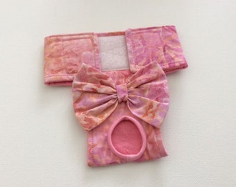 Dog Diaper - Dog Panties - Female Dog Diaper - Pretty Pink Batik -  XXS - Medium