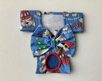 READY to Ship- XS  -  Female Dog Panty/Diaper - Christmas Dogs with Glitter
