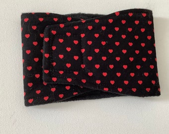 Belly Bands for Male Dogs - Belly Band - Male Dog Diapers - Male Dog Belly Band - Hearts on Black   -Available in all Sizes