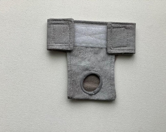 READY to Ship- XS Petite -  Female Dog Panty/Diaper - No Bow  -Gray with a tiny bit of sparkle