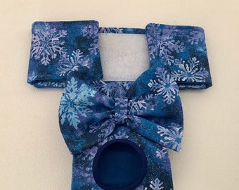 Dog Diaper - Dog Panties -Female Dog Diaper - Blue and Lavender Snowflakes with Glitter - Available in all Sizes