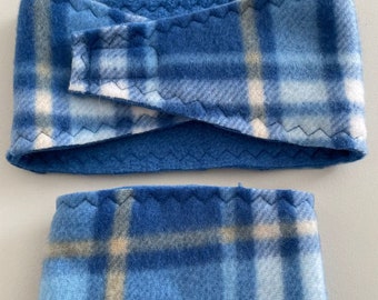 Ready to Ship 12" Fleece Belly Band - Finished Length 12" - Blue and Yellow Plaid -fits waists 8-10"