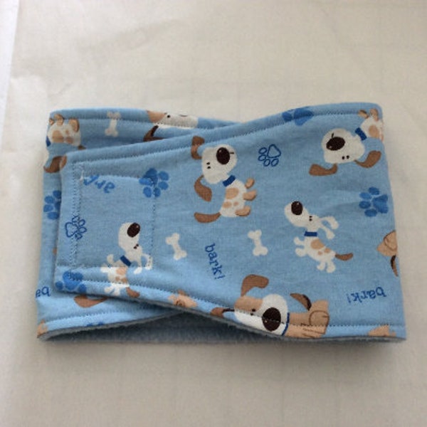 Belly Bands for Male Dogs -  Male Dog Diapers - Male Dog Belly Band - Dogs on Blue -Available in all Sizes