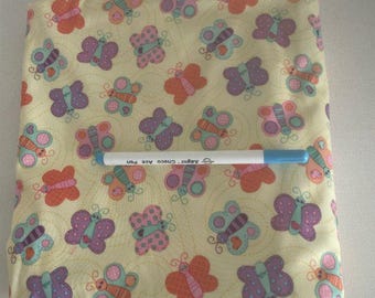 PUL -Butterflies on Yellow  - One and 1/2 yards -  Diaper Making