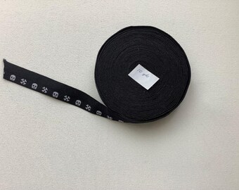 FOE - Fold Over Elastic - 1" wide - Skulls and Crossbones