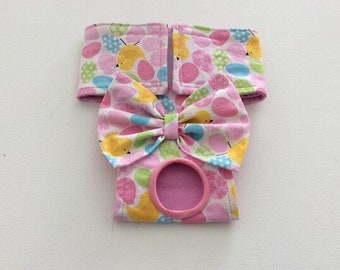 Female Dog Diaper - Britches - Dog Panty / Panties-Chicks and Eggs with Glitter - Available in all Sizes