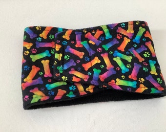 Dog Diaper - Male Dog - Belly Band - Belly Wrap - Bright Rainbow Bones  - Available in all sizes