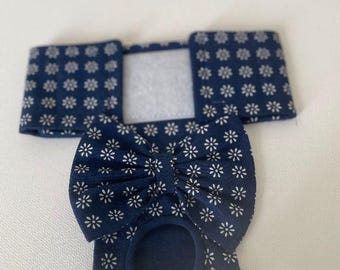 READY to SHIP - Small  -  Female Dog Panty/Diaper - Navy with white flowers