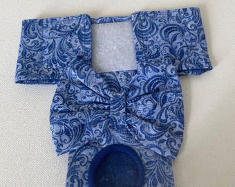 Female Dog Diaper - Britches - Dog Panty / Panties- Blue Swirls with a touch of Silver - Available in all Sizes