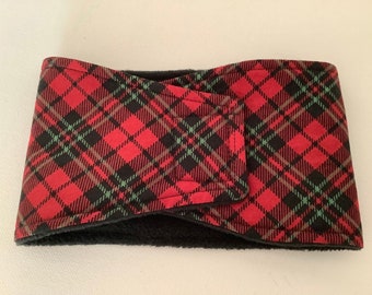 Ready to Ship - Extra Large - Male Dog Diaper - Male Dog Belly Band - Red, Black and Green Plaid