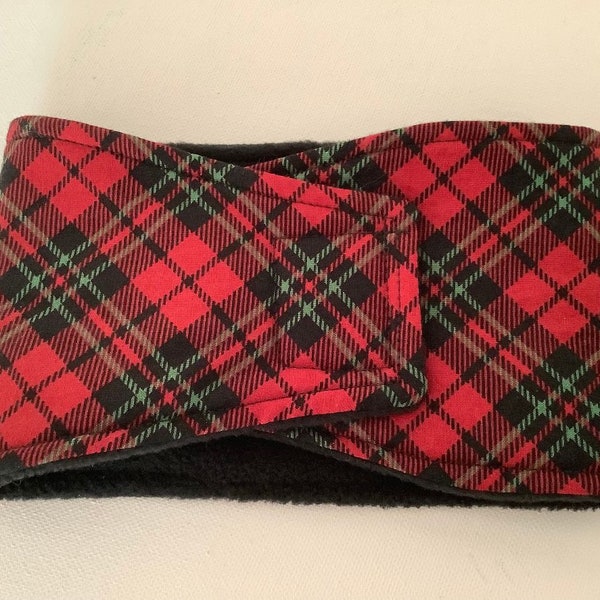 Ready to Ship - Extra Large - Male Dog Diaper - Male Dog Belly Band - Red, Black and Green Plaid