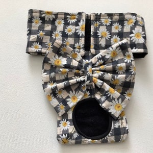 Female Dog Diaper - Dog Panties - Nappy - Britches - Daisies on Gingham - Available in all Sizes