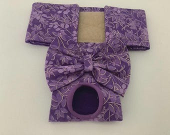 Female Dog Diaper - Britches - Dog Panty / Panties- Purple leaves outlined in gold  - Available in all Sizes