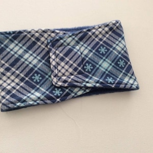 Belly Band - Male Dog Diapers - Male Dog Belly Band - Blue Plaid with Blue Snowflakes -Available in all Sizes