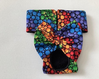 Dog Diaper - Dog Panties - Female Dog Diaper - Diagonal Bubbles - Available in all sizes