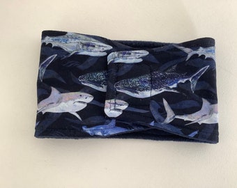 READY to SHIP - Large - Dark Blue Sharks