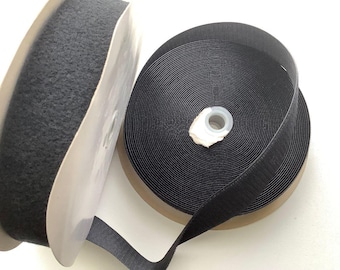 Hook and Loop - New - Sew on - 2 inches wide - Black - Approximately 20  yards