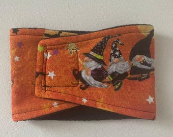 READY to SHIP - Medium - Male Dog Diaper - Belly Band - Gnomes on Broomsticks