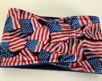 Dog Diaper - Male Dog - Belly Band - Belly Wrap - Flags - Available in all Sizes