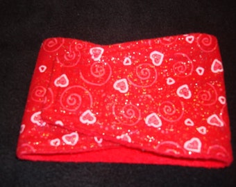 Male Dog Diaper - Belly Band - Valentine's Day - Hearts and Roses - Red with Hearts and Swirls and Glitter