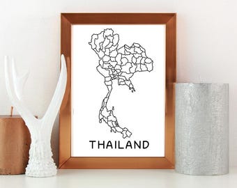 Thailand Map Poster: Geography Wall Art (JPEG Digital Download)