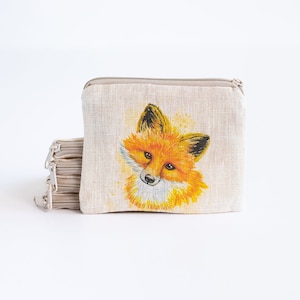 Petit porte monnaie avec fermeture éclair, petit porte monnaie, pochette notions couture, pochette tricot Fox