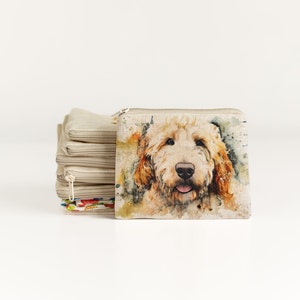 Small zip purse with Goldendoodle print Goldendoodle