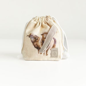 Schäfchendruck Projekttasche. Größe S. Besonderes KnitterBag Design.