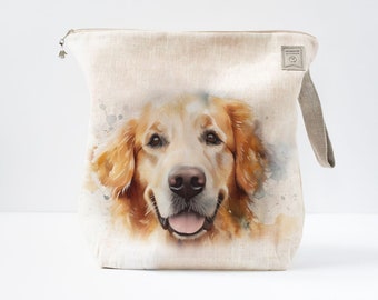 Work in progress Project Bag with Golden Retriever print.