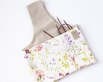 Wrist Project Bag with Meadow print