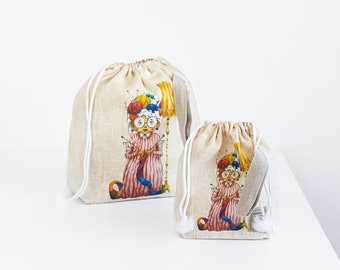 Set of 2  Knitter Project Bags. Knitter print was created special for KnitterBag