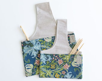 Knitting Project Bag with William Morris Golden Lily print. Sizes Large and small.