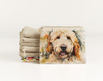 Small zip purse with Goldendoodle print