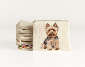 Small zip purse with Yorkshire Terrier print